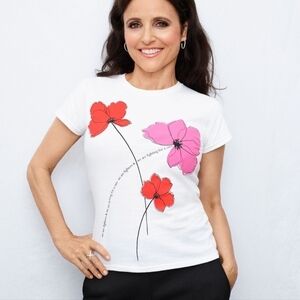 Carolina Herrera NY Key to the cure 20th Anniversary t shirt top